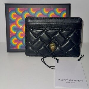 Kurt Geiger Black Quilted Card Holder